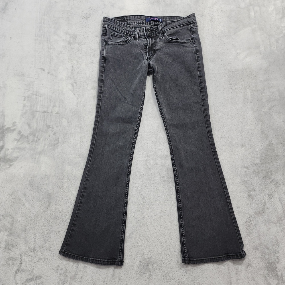 Vintage Levi's Jeans Women 3 SHORT Faded Black Low Rise 518 Superlow Bootcut Y2K